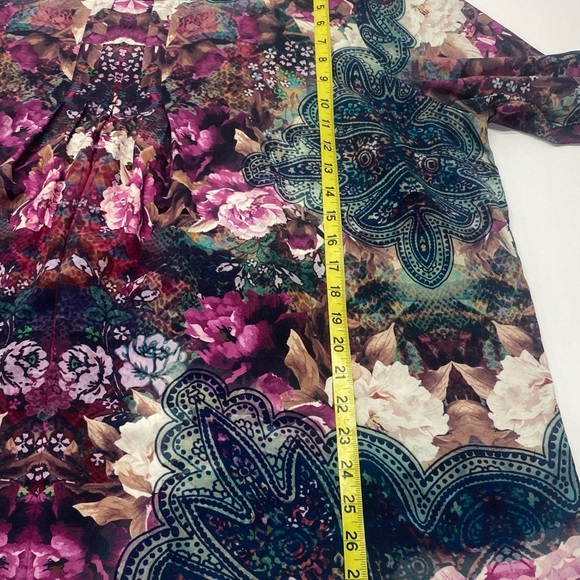 Soft Surroundings Women’s long Sleeve Tunic 3X Key Hole Button Front Pleats - Picture 8 of 12